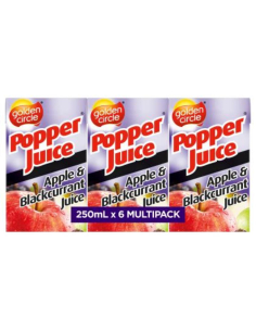 Golden Circle Juice Apple & Blackcurrant 100% Popper 250ml x 24